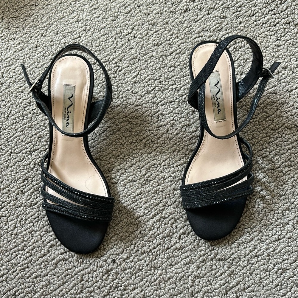 Nina New York New Black Blingy High Heels Size 6